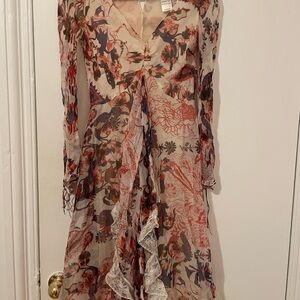 Christian Lacroix 100% silk Multicolor Long Sleeve Dress